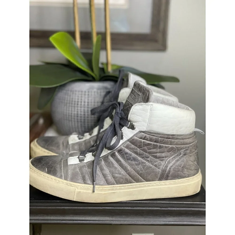 Rogue Atomo C2 White Grey Leather Bomber Lace-Up High Top Sneakers Men's Size 9